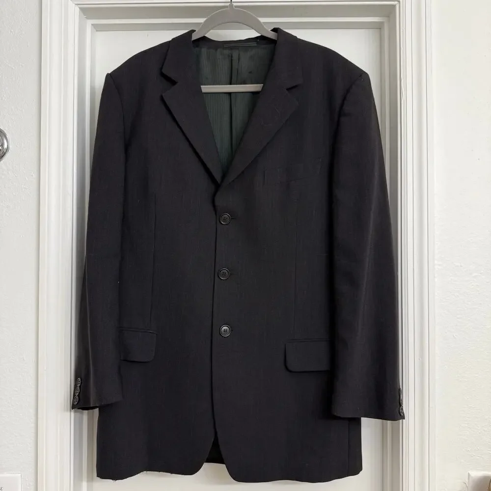 Modelo Ermenegildo Zegna Soft Wool Blazer Sport Coat 44R (Est) Black Formal Work